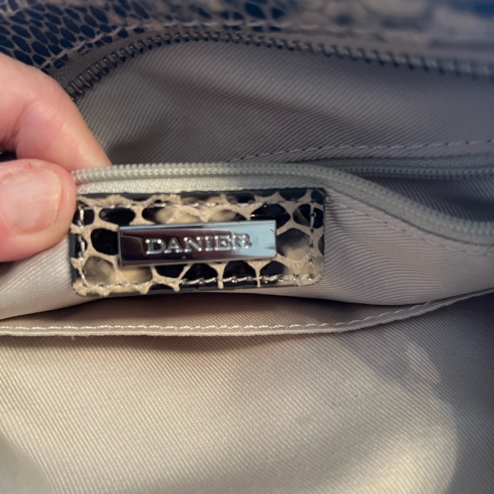 Danier Python Pattern Crossbody Bag - Black and Tan - Picture 5 of 13